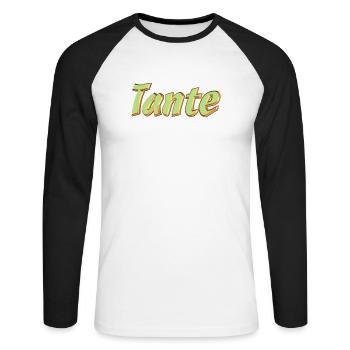 Kosename Tante 3DStyle - Unisex Baseballshirt langarm - Weiß/Schwarz - Vorne - Nik (191cm)