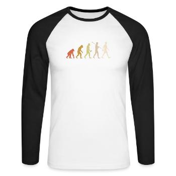 Volleyball Evolution Funny Volleyball Player Gift - Unisex Long Sleeve Baseball T-Shirt - white/black - Front - Nik (191cm)
