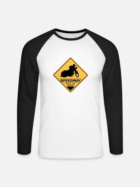 Speedway - Unisex Baseballshirt langarm - Weiß/Schwarz