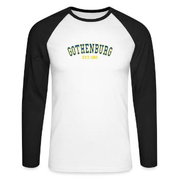 Établissement de Göteborg en 1965 - T-shirt baseball manches longues Homme - blanc/noir - Devant - Nik (191cm)