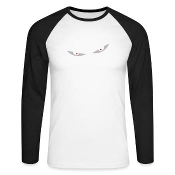 comic eyes smiley augen - Unisex Long Sleeve Baseball T-Shirt - white/black - Front - Nik (191cm)