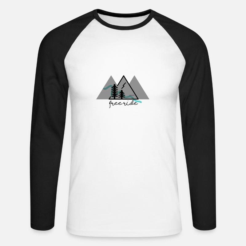 Freeride - Maglia da baseball a manica lunga da uomo - bianco/nero