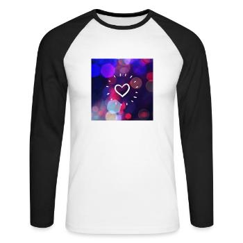 Konfetti Herz - Unisex Baseballshirt langarm - Weiß/Schwarz - Vorne - Nik (191cm)