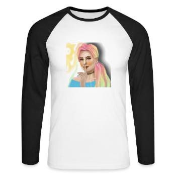 Rainbowgirl - Unisex Long Sleeve Baseball T-Shirt - white/black - Front - Nik (191cm)