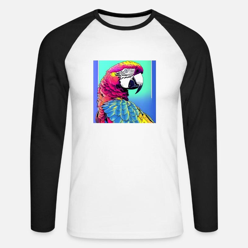 Neon Ara - Unisex Baseballshirt langarm - Weiß/Schwarz