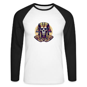 L’amour de Pharaon - T-shirt baseball manches longues Homme - blanc/noir - Devant - Nik (191cm)