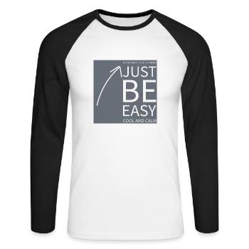 If you want to be a friend just be... - Unisex Baseballshirt langarm - Weiß/Schwarz - Vorne - Nik (191cm)