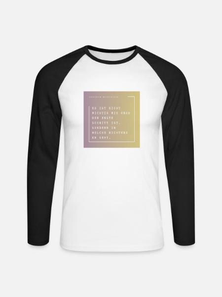 Motivation: Es ist nicht wichtig wie groß... - Unisex Baseballshirt langarm - Weiß/Schwarz