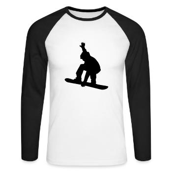 snowboard - T-shirt baseball manches longues Homme - blanc/noir - Devant - Nik (191cm)