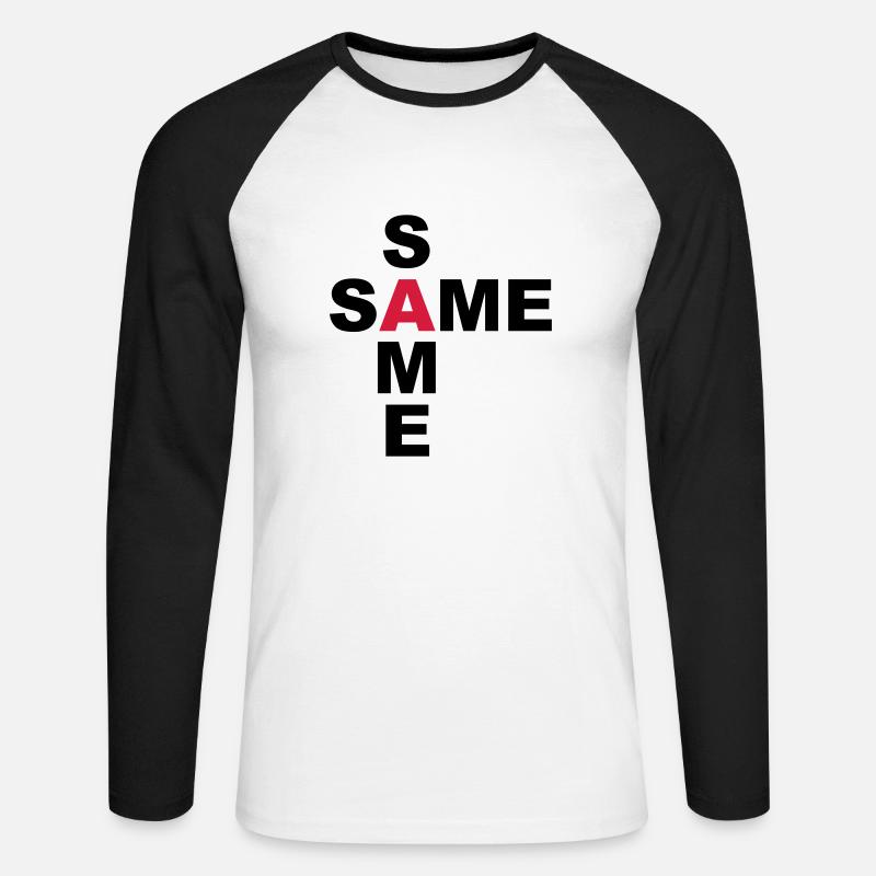 SAME SAME but different - Unisex Baseballshirt langarm - Weiß/Schwarz