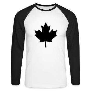 Happy Canada Day - Unisex Baseballshirt langarm - Weiß/Schwarz - Vorne - Nik (191cm)