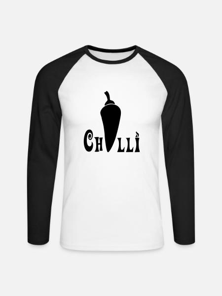 Chilli - Unisex Baseballshirt langarm - Weiß/Schwarz