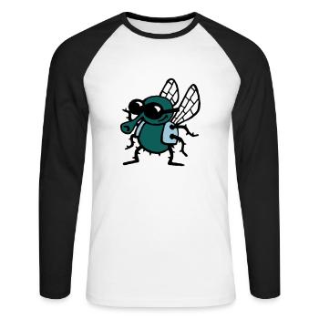 cool_fly_3c_white - Unisex Long Sleeve Baseball T-Shirt - white/black - Front - Nik (191cm)