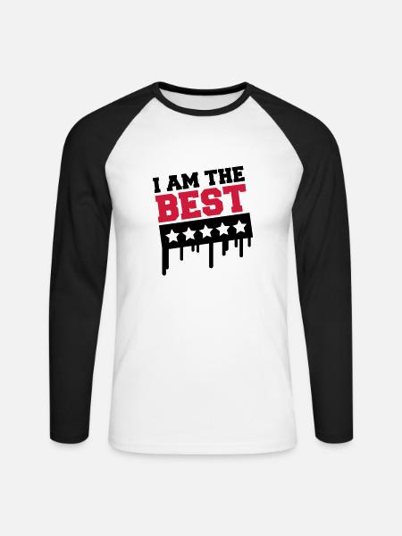 i_am_the_best_a2 - Unisex Long Sleeve Baseball T-Shirt - white/black