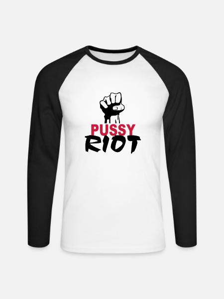 Pussy Riot - Unisex Baseballshirt langarm - Weiß/Schwarz
