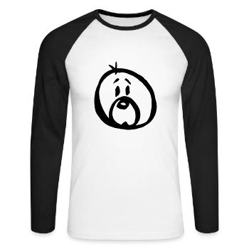 SEAL-Logo - Unisex Baseballshirt langarm - Weiß/Schwarz - Vorne - Nik (191cm)