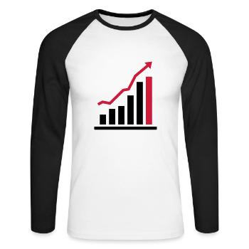 erfolgreich_f2 - T-shirt baseball manches longues Homme - blanc/noir - Devant - Nik (191cm)