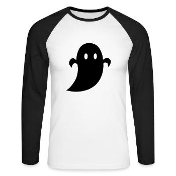 Geist - Unisex Baseballshirt langarm - Weiß/Schwarz - Vorne - Nik (191cm)