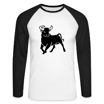 Bull - Unisex Long Sleeve Baseball T-Shirt - white/black - Front - Nik (191cm)