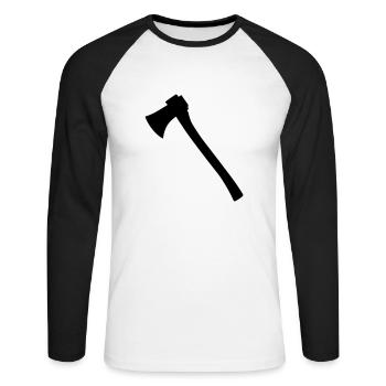 Ax - Unisex Long Sleeve Baseball T-Shirt - white/black - Front - Nik (191cm)