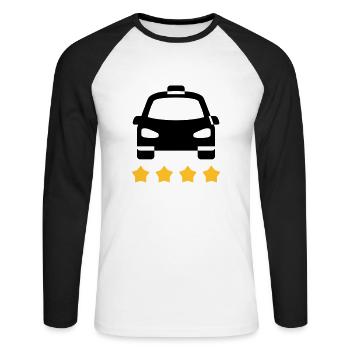 Taxi - Unisex Long Sleeve Baseball T-Shirt - white/black - Front - Nik (191cm)