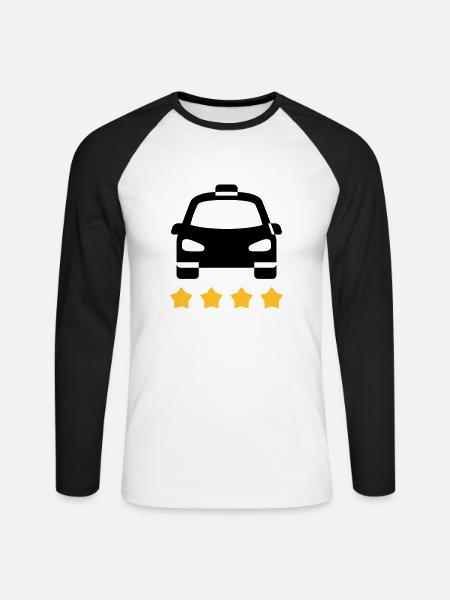 Taxi - Unisex Baseballshirt langarm - Weiß/Schwarz