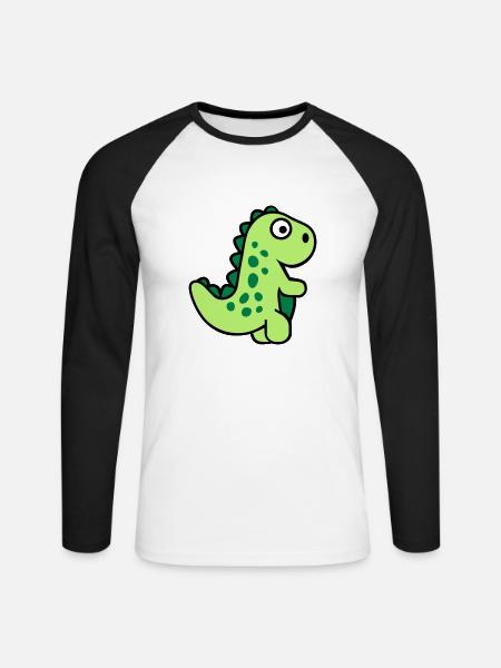 T-Rex - Unisex Long Sleeve Baseball T-Shirt - white/black