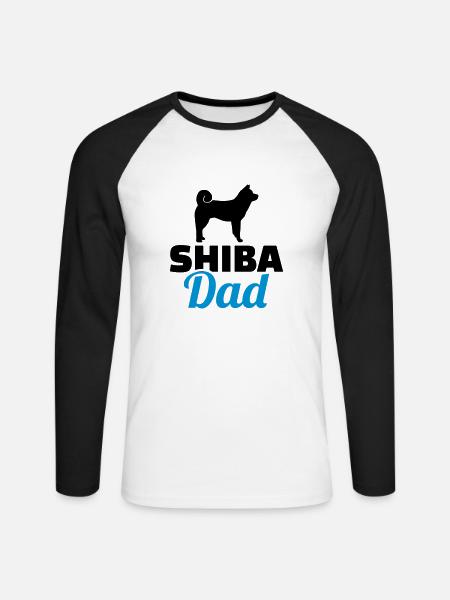 Shiba Inu - T-shirt baseball manches longues Homme - blanc/noir