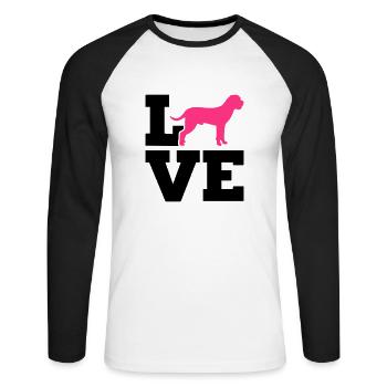 Cane Corso - Unisex Long Sleeve Baseball T-Shirt - white/black - Front - Nik (191cm)
