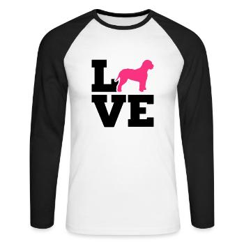 Lagotto Romagnolo - Unisex Baseballshirt langarm - Weiß/Schwarz - Vorne - Nik (191cm)