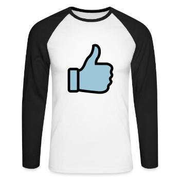 thumbs_up_02 - T-shirt baseball manches longues Homme - blanc/noir - Devant - Nik (191cm)