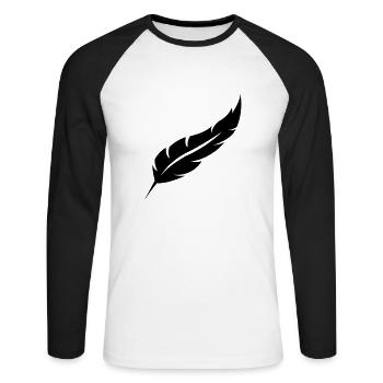 feder - Unisex Baseballshirt langarm - Weiß/Schwarz - Vorne - Nik (191cm)