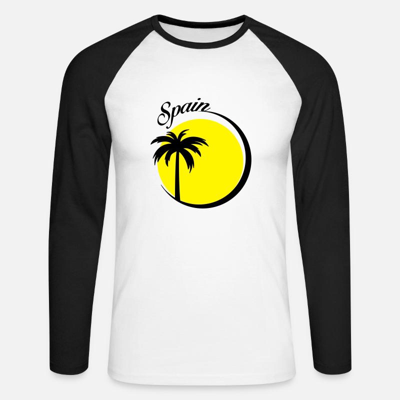 spain - Unisex Baseballshirt langarm - Weiß/Schwarz