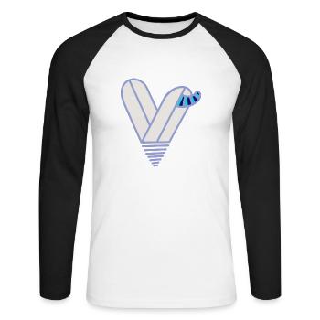 Tu es mon cœur - T-shirt baseball manches longues Homme - blanc/noir - Devant - Nik (191cm)