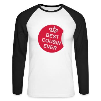 best cousin ever quote - Unisex Long Sleeve Baseball T-Shirt - white/black - Front - Nik (191cm)
