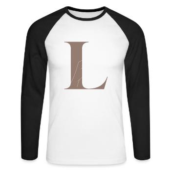 Letter L Magic Butterfly - Unisex Long Sleeve Baseball T-Shirt - white/black - Front - Nik (191cm)