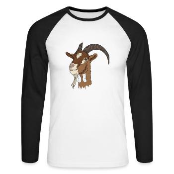 Capra - Unisex Baseballshirt langarm - Weiß/Schwarz - Vorne - Nik (191cm)