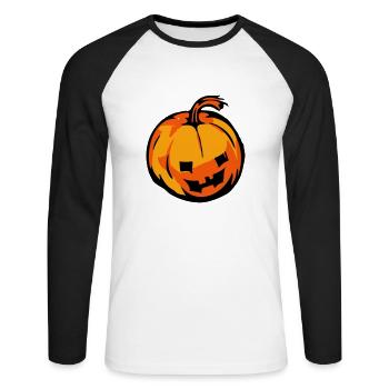 citrouille - T-shirt baseball manches longues Homme - blanc/noir - Devant - Nik (191cm)