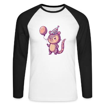 Armadillo Anniversaire Bande Dessinée - T-shirt baseball manches longues Homme - blanc/noir - Devant - Nik (191cm)