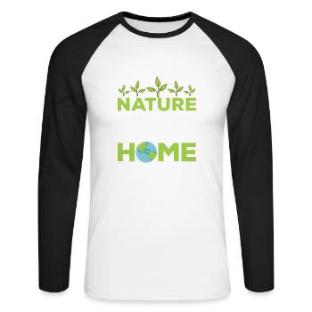Nature Is Not A Place To Visit Planet Earth Day - Unisex Long Sleeve Baseball T-Shirt - white/black - Front - Nik (191cm)