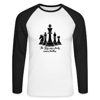 Jeu de mouvement Chess King - T-shirt baseball manches longues Homme - blanc/noir - Devant - Nik (191cm)