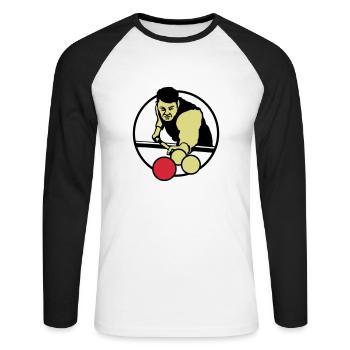karambol_billard - Unisex Long Sleeve Baseball T-Shirt - white/black - Front - Nik (191cm)