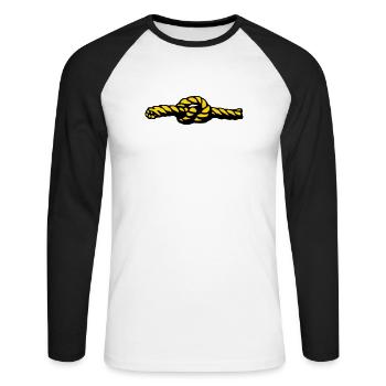 Noeud - T-shirt baseball manches longues Homme - blanc/noir - Devant - Nik (191cm)
