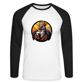 Truthahn Bier - Unisex Baseballshirt langarm - Weiß/Schwarz - Vorne - Nik (191cm)