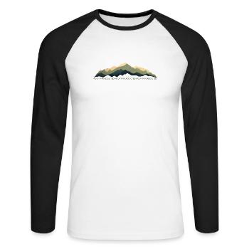 Mountain Passion 2 - Unisex Long Sleeve Baseball T-Shirt - white/black - Front - Nik (191cm)