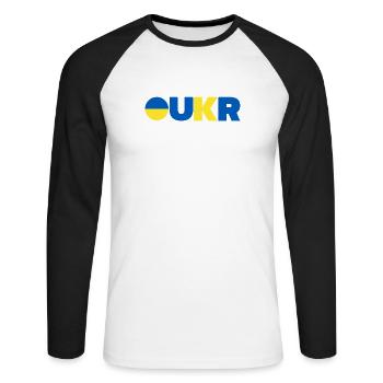 Ukraine - T-shirt baseball manches longues Homme - blanc/noir - Devant - Nik (191cm)