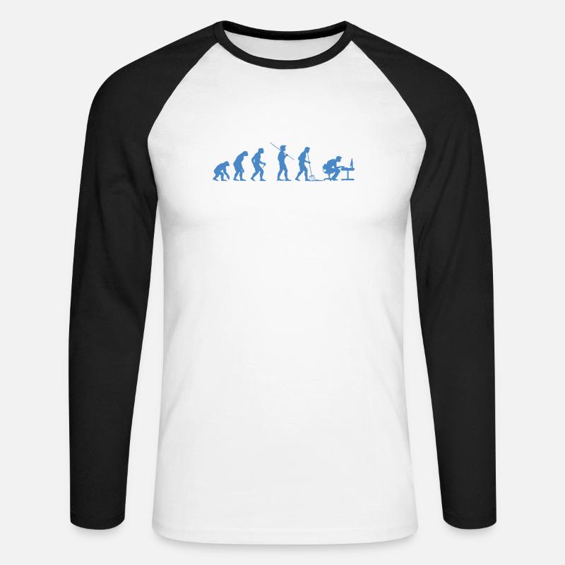 Programmierer Evolution Informatiker Entwickler - Unisex Baseballshirt langarm - Weiß/Schwarz