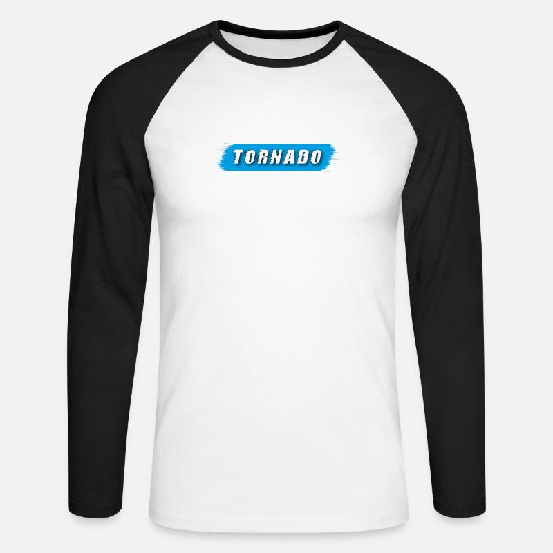 Tornado | Storm - Unisex Long Sleeve Baseball T-Shirt - white/black