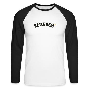 Betlehem - Unisex Long Sleeve Baseball T-Shirt - white/black - Front - Nik (191cm)