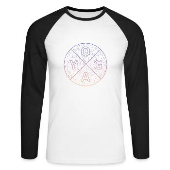 Yoga Yogi Namaste Design - Unisex Baseballshirt langarm - Weiß/Schwarz - Vorne - Nik (191cm)